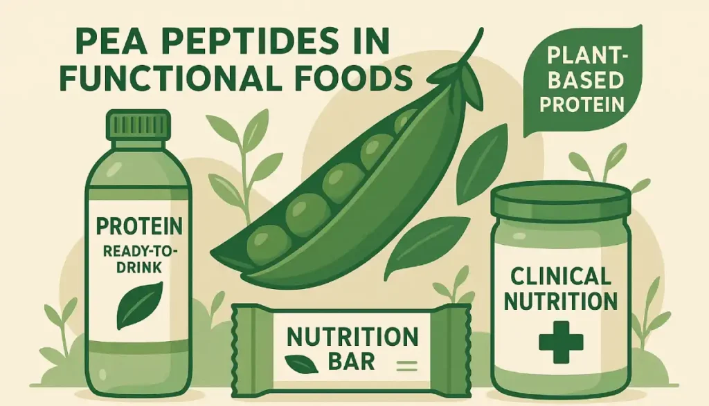 B2B applications of PEPDOO® pea peptides in beverages, nutrition bars, and medical nutrition products